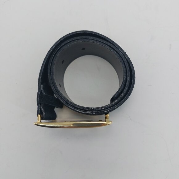 Halston Heritage Wide Black Leather/Suede Belt - Picture 3 of 12